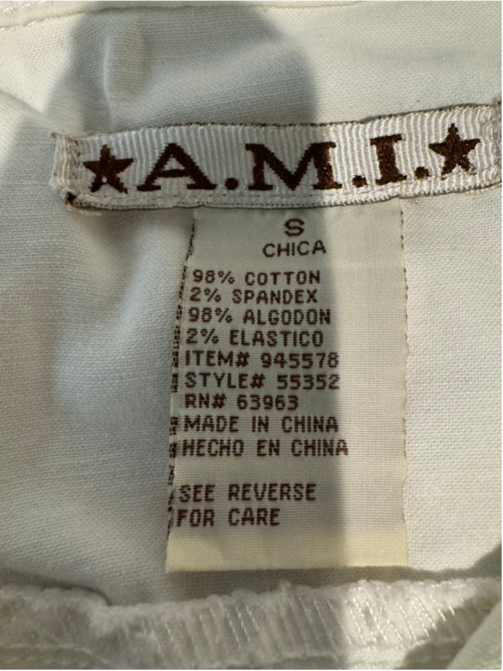 Women's Y2K A.M.I. White Stretch Jean Jacket S - Picture 5 of 9